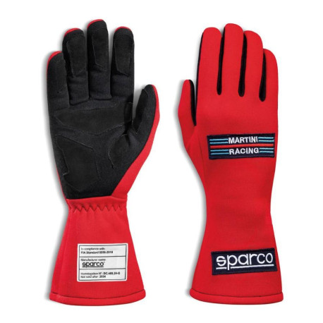 Mănuși Mănuși de curse Sparco MARTINI RACING LAND 2025 cu FIA, roșu | race-shop.ro