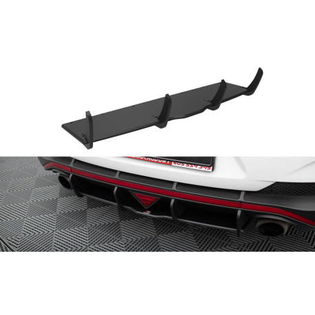Body kit și tuning vizual MAXTON DESIGN difuzor bară spate pentru Hyundai I30 N Fastback Mk3, negru-roșu | race-shop.ro