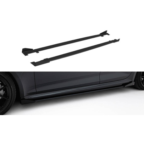 Body kit și tuning vizual Prelungire praguri laterale Audi RS5 Sportback F5 (negru + flapsuri lucioase) | race-shop.ro