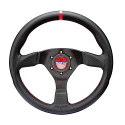 Volan sport 3 spițe Sparco R383 CHAMPION, 330mm piele, 39mm