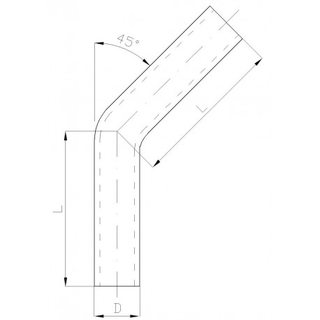 Cot aluminiu 45° Țeavă din aluminiu - cot 45°, 76mm (3") | race-shop.ro