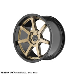 Roată STROM DS-15 18x9.5 5x114.3 73.1 ET30, Negru lucios / Satin Bronze Face