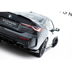 MAXTON DESIGN prelungiri laterale bară spate pentru BMW 4 M-Pack G22 / G23 / G22 Facelift / G23 Facelift, negru lucios, V8