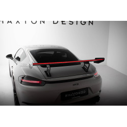 MAXTON DESIGN eleron carbon cu suporți interiori + LED pentru Porsche 718 Cayman 982c, V2