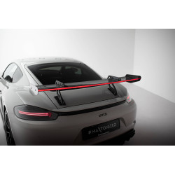 MAXTON DESIGN eleron carbon cu prindere swan superioară + LED pentru Porsche 718 Cayman 982c, V1