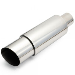 Tobă inox RACES Chrome 89mm, intrare 2" (51mm)