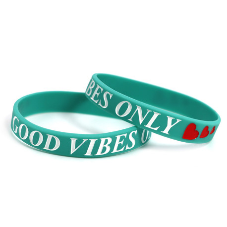 Rubber wrist band Good Vibes Only brățară (Mentă) | race-shop.ro