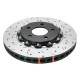 Frâne DBA DBA 5000 series Crossed Drilled & Slotted Disc de frână în 2 piese, cu clopot anodizat negru DBA52224BLKXS (2 buc) | race-shop.ro