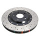 Frâne DBA DBA 5000 series Crossed Drilled & Slotted Disc de frână în 2 piese, cu clopot anodizat negru DBA5010BLKXS (2 buc) | race-shop.ro