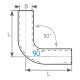 Cot 90° Cot silicon RACES Basic 90° - 80mm (3,15") | race-shop.ro