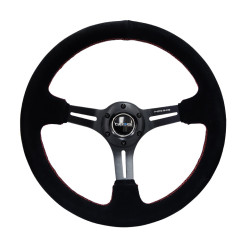NRG volan cu 3 spițe armat, velur cu canel, (350mm), negru