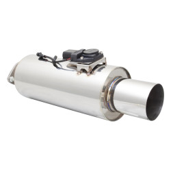 Varex tobă evacuare universală cu clapetă 6.5"x15" intrare cu flanșă 2.5", tip singur perete 4"