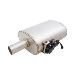 Varex tobă evacuare universală cu clapetă 6"x10"x16" intrare cu flanșă 3", ieșire perete simplu 3"
