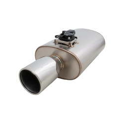 Varex tobă evacuare universală cu clapetă 6"x10"x15" intrare cu flanșă 3", tip singur perete 4"
