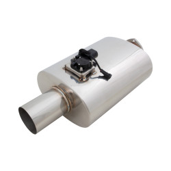 Varex tobă evacuare universală cu clapetă 6"x10"x16" intrare cu flanșă 4", tip singur perete 4"