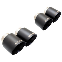 4" Twin Quad Black Tip (for Xforce system only, will not fit OEM) for FORD MUSTANG 2018- GT FASTBACK 5.0L