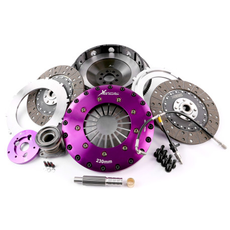 Ambreiaj, volantă Xtreme KNI23688-2G Xtreme Performance 230mm Organic Twin Plate Clutch Kit Incl Flywheel & CSC 1200Nm | race-shop.ro