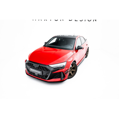 Body kit și tuning vizual Street Pro spoiler prelungire bara fata Audi RS3 Sedan 8Y Facelift (negru) | race-shop.ro