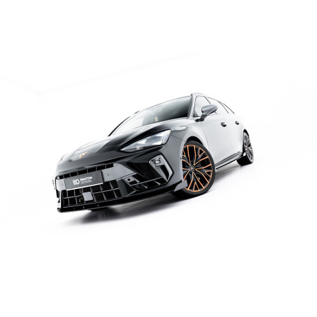 Body kit și tuning vizual Prelungire bara fata Street Pro Cupra Leon ST / Hatchback Mk1 Facelift (negru-roșu + flapsuri lucioase) | race-shop.ro
