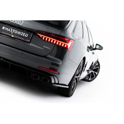 MAXTON DESIGN prelungiri laterale bară spate pentru Audi A6 Sedan / Avant C8 / C8 Facelift, negru lucios