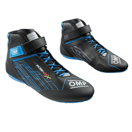 Încălțăminte Încălțăminte de karting cu omologare FIA OMP KS-2X, negru/cyan | race-shop.ro