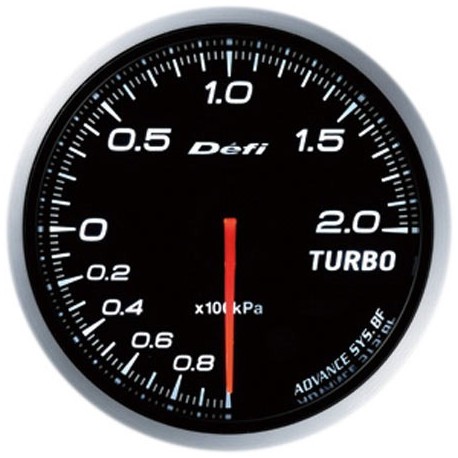 DEFI 52mm DEFI ADVANCE gauge, boost pressure 0 - 2 BAR, white | race-shop.ro