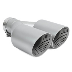 Ornament tobă evacuare RACES INOX 2x89mm, intrare 63mm - satinat