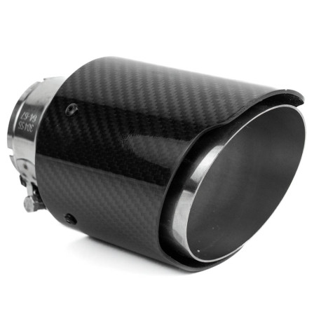 Ornament cu o ieșire Ornament tobă RACES CARBON 114mm, intrare 76mm - Lustruit | race-shop.ro