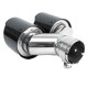 Ornament cu două ieșiri Ornament tobă RACES CARBON 2x101mm, intrare 63.5mm - Lustruit | race-shop.ro