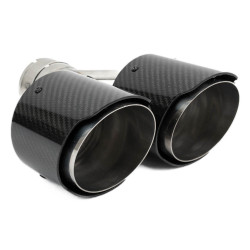 Ornament tobă RACES CARBON 2x101mm, intrare 76mm - Lustruit