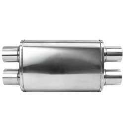 Tobă intermediară inox RACES 52, intrare / ieșire 2,75" (70mm)