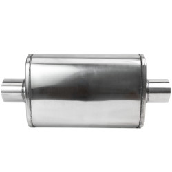 Tobă intermediară inox RACES 61, intrare / ieșire 2,75" (70mm)