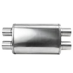 Tobă intermediară inox RACES 11, intrare / ieșire 2,25" (57mm)