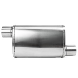 Tobă intermediară inox RACES 19, intrare / ieșire 2,5" (63mm)