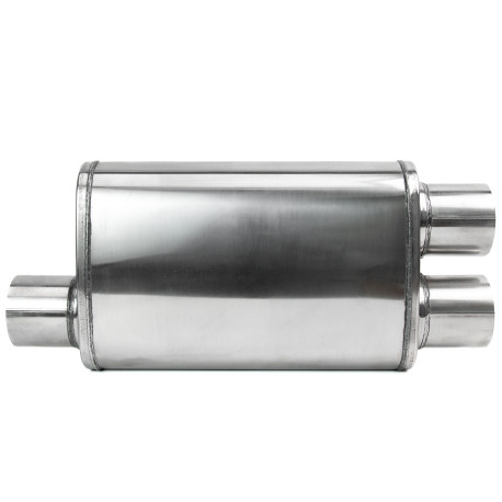 1x Intrări/ 2x Ieșiri Tobă inox RACES 41, intrare 2,5" (63mm) | race-shop.ro