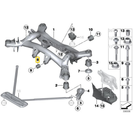 Bucșe durabile de schimb IRP Differential aluminium bushings BMW F2X, F3X (not M models) | race-shop.ro