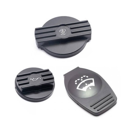 Capac de ulei RACES Set of aluminium reservoir (oil, coolant, washer) caps - Black (Type 2) | race-shop.ro