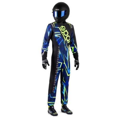 Combinezoane Costum SPARCO PRIME-K INFINITY KID cu omologare FIA negru/albastru/galben fluorescent | race-shop.ro