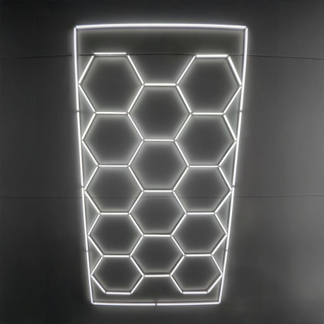Lanterne atelier 14-Panel LED WHITE Hexagon Honeycomb Garage Lightning | race-shop.ro