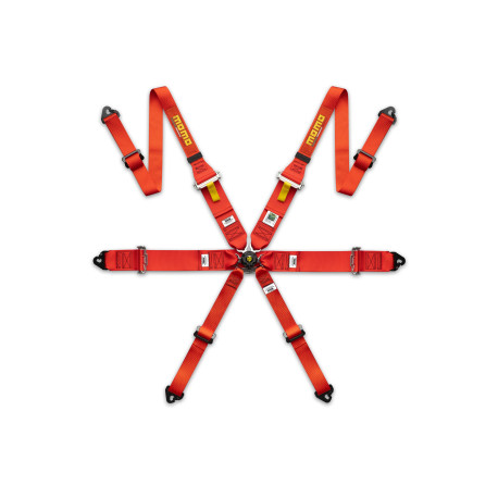 Centuri de siguranță și accesorii MOMO PRO DRIVER FIA 6P 2”/3” FHR racing safety harnesses, red | race-shop.ro