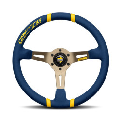3 spokes steering wheel MOMO DRIFTING 350mm, blue microfibre