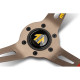 Volane sport Volan sport cu 3 spițe MOMO DRIFTING, 350mm, piele întoarsă, adâncime 90mm, albastru/auriu/galben | race-shop.ro