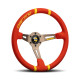 Volane sport 3 spokes steering wheel MOMO DRIFTING 350mm, red microfibre | race-shop.ro