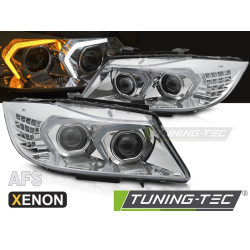 Faruri xenon AFS LED cromate compatibile cu BMW E90 / E91 LCI 09-11