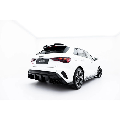 Body kit și tuning vizual MAXTON DESIGN difuzor bară spate + imitație evacuare pentru Audi A3 S-Line Sportback 8Y Facelift | race-shop.ro