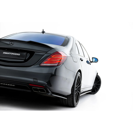 Body kit și tuning vizual MAXTON DESIGN prelungiri laterale bară spate pentru Mercedes-Benz S AMG-Line W222, negru lucios | race-shop.ro