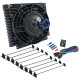 Radiatoare ulei universale Radiator ulei motor/transmisie universal (32mm) 14 rânduri AN10 & Combo ventilator 8" (12V) | race-shop.ro