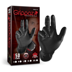 Mănuși antiderapante din nitril Grippaz 246A, mărime neagră XL/10 - 50 bucăți