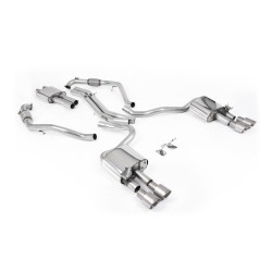 Milltek Cat-back exhaust resonated quad brushed titanium tips for Audi S5 3.0 V6 Turbo Coupe (B9) 2017+