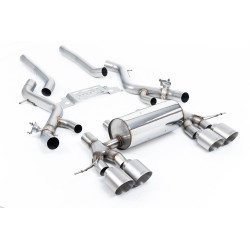 Milltek Secondary cat-back exhaust non-resonated for BMW M2 Coupe (non-GPF) 2023+ - Brushed titanium tips